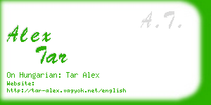 alex tar business card